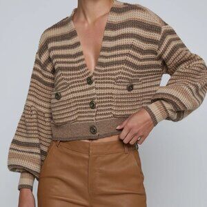 L'AGENCE Christabel Stripe Cardigan